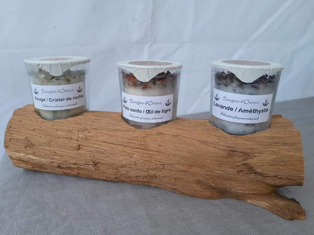 TRIO ENERGETIQUE SUR BÛCHE EN BOIS