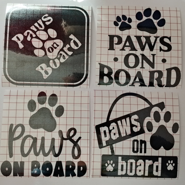 Paws On Board Car Sticker