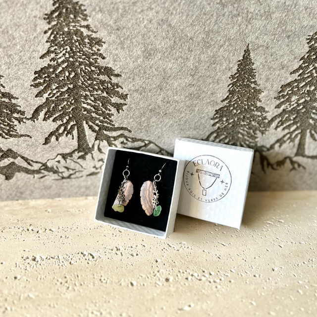 Boucles d'Oreilles Olivier & Perle de Mer