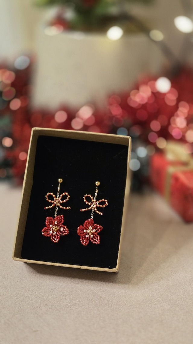 Boucles d'oreilles petit noeud - Christmas Wish