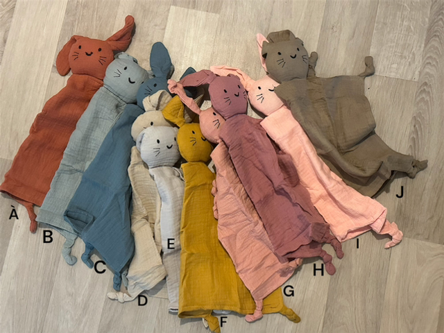Doudou en gaze de coton personnalisé