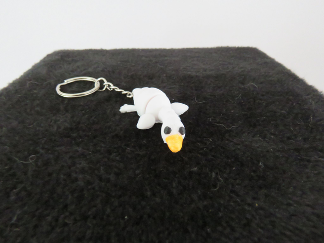 Porte clé oie blanche 