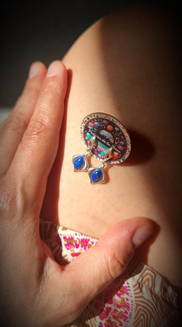 lapis lazuli ~ boucles d'oreilles argent 925