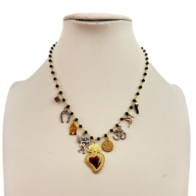 Collana con cuore milticharms 25AF-25