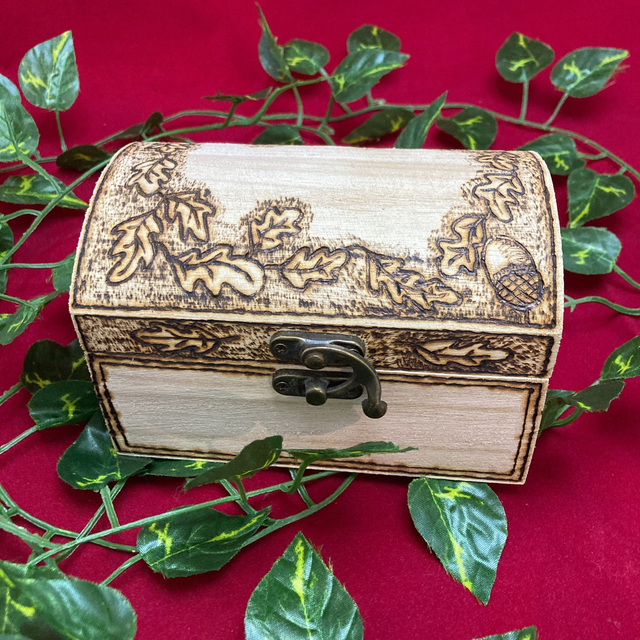 Hand-pyrographed Tarot Box