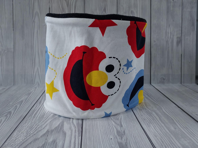 Elmo Neck Warmer, Snood with Black Fleece, 