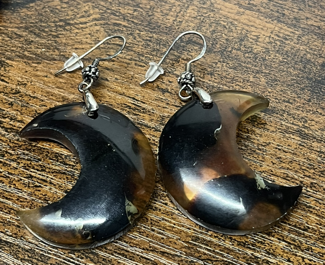 Boucles d’oreilles en argent et Ambre