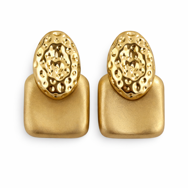 Pendientes acero dorado 