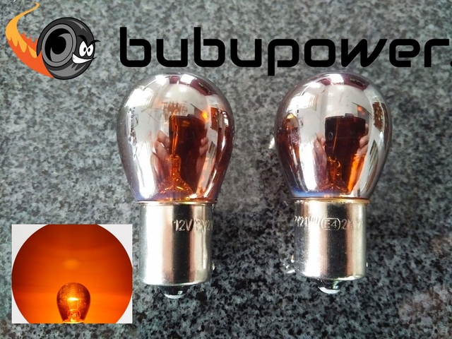 2x Chrom/Amber Blinkerbirnen für Frontblinker, bulk