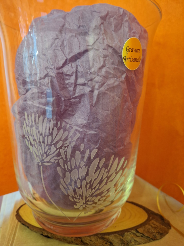 Vase verre Fleurs au vent 