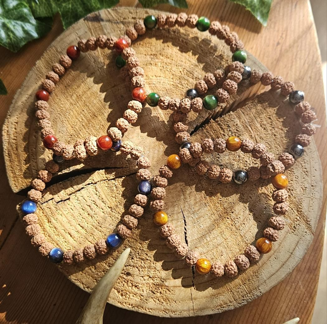 Bracelet perle végétale indienne, tête de noeud 🇫🇷 