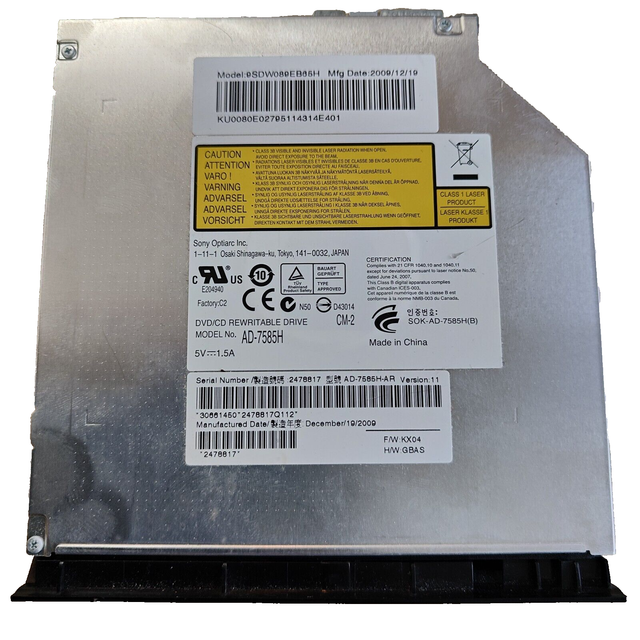 Sony Optiarc AD-7540H DVD±RW DL/-RAM Laufwerk