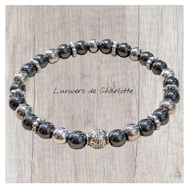 Bracelet &quot;Hématite&quot; 6mm BR-130