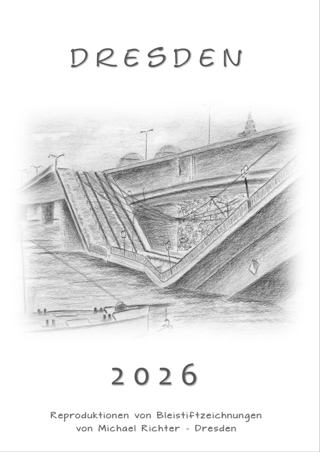 Dresden Kalender 2026 Bleistiftzeichnungen