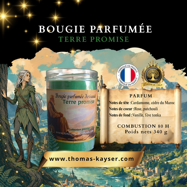 Bougie parfumée artisanale – Terre Promise 340 G