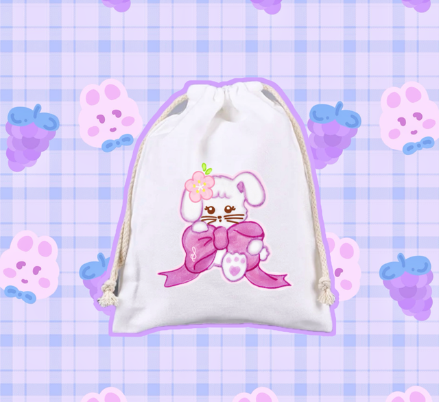 Rosy Ribbun Bunny Pouch