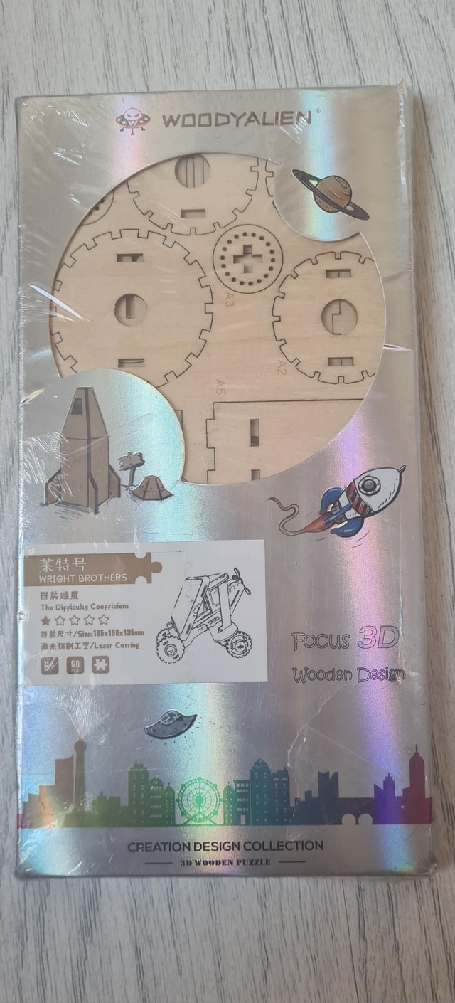 3D Wright Brothers aeroplane wooden puzzle model phone holder