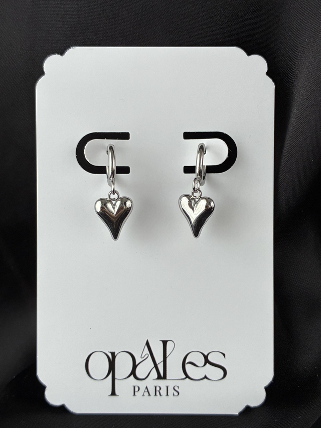 Mini-Créoles Dame de Coeur Argenté