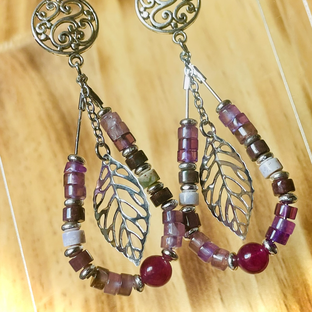 Boucles MOARA Kunzite Tourmaline Melon d’Eau