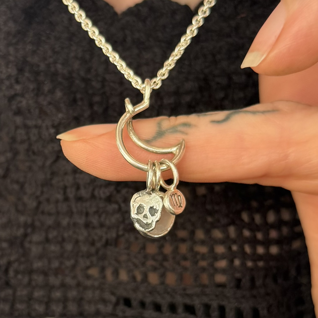 Crescent Moon Charm Keeper necklace