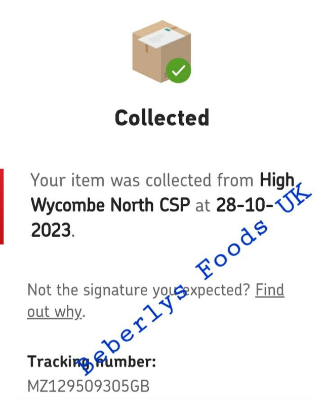 Proof of Delivery: Customer Mrs Osborne (Waycombe England- October 2023)