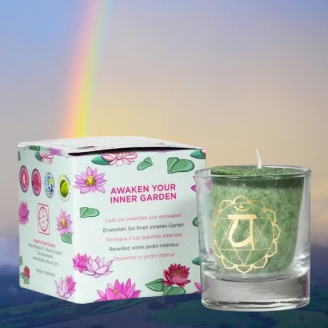 Bougie votive 4 "Anahata" chakra coeur