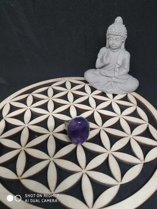 Bague ovale améthyste 