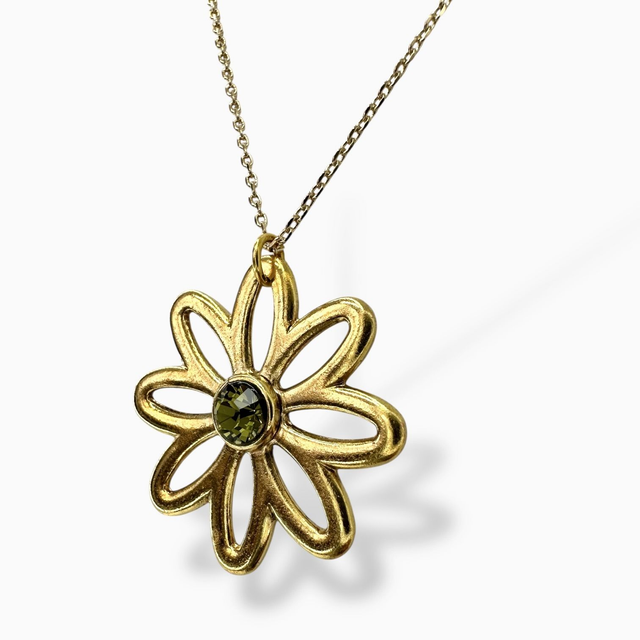 Kette FLOWERS SMALL Khaki, vergoldet