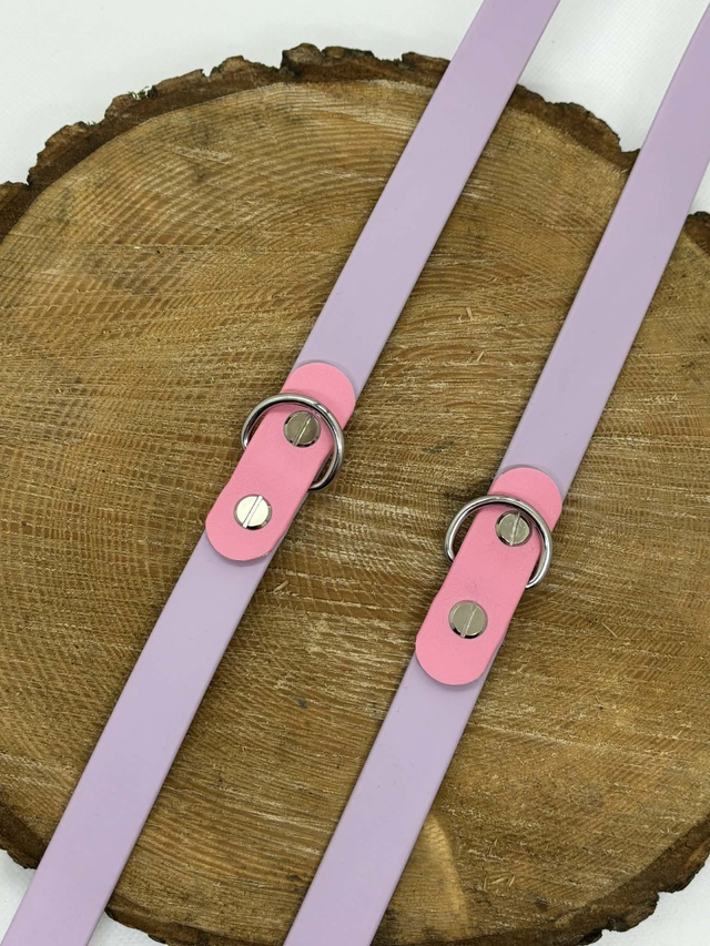 Laisse 3 points nuance de rouge / rose / noir