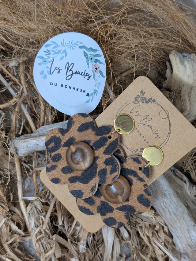 Boucles d&#039;oreilles Coquette léopard co025