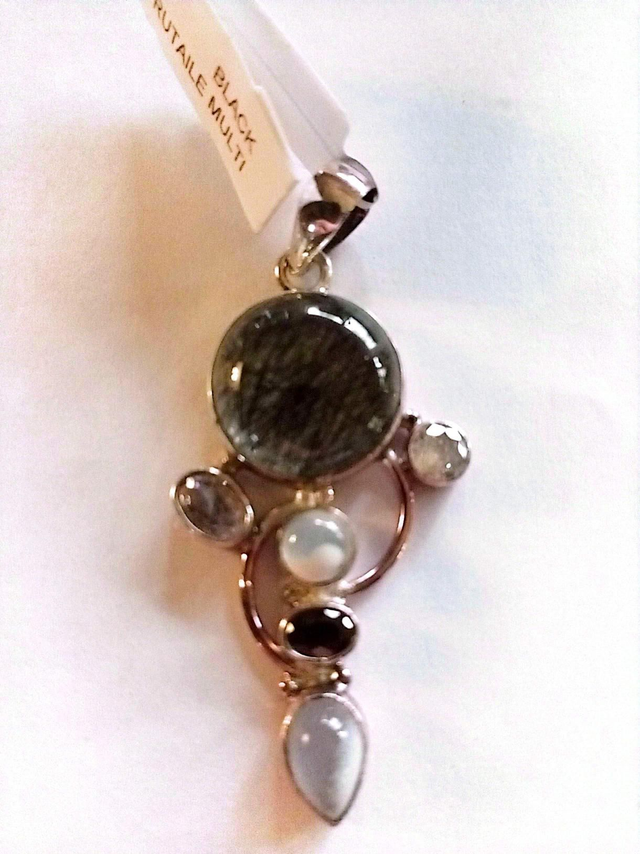 Pendentif argent quartz rutile 