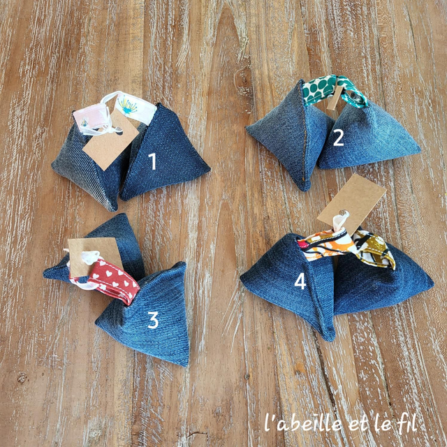 Lot de 2 bouillottes sèches en jean upcyclé 