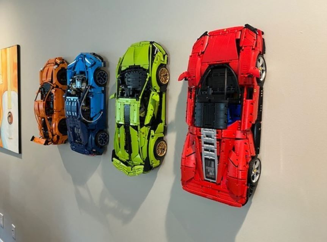 Wall hook collection for Lego 1:8 cars