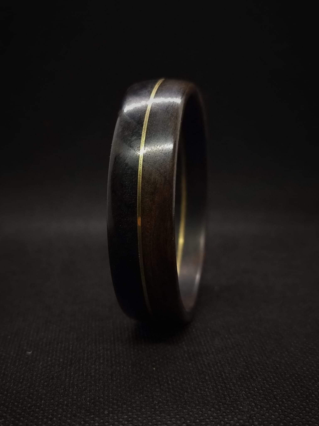 Jonc en ébène et laiton