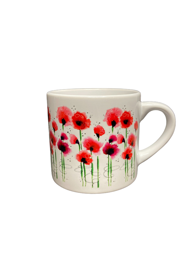 Keramiktasse "Mohnblumen"