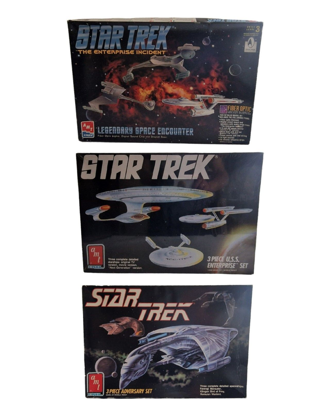 Star Trek 3 piece Adversary set, 3 piece Enterprise, Enterprise incident kits