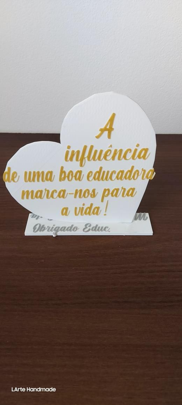 Coração personalizado final ano letivo 