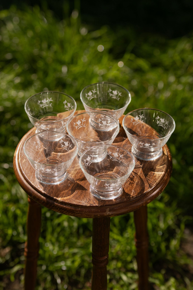 Lot de 6 coupelles en verre gravé ✨ 