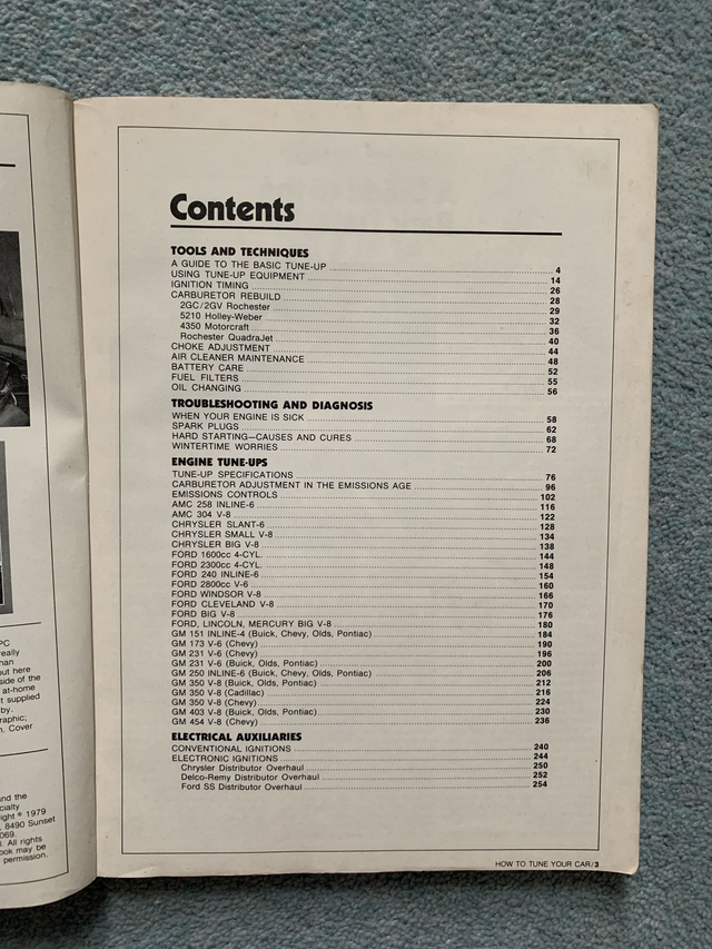 How to Tune Your Car, 6th Edition Manual 1982 Step by Step