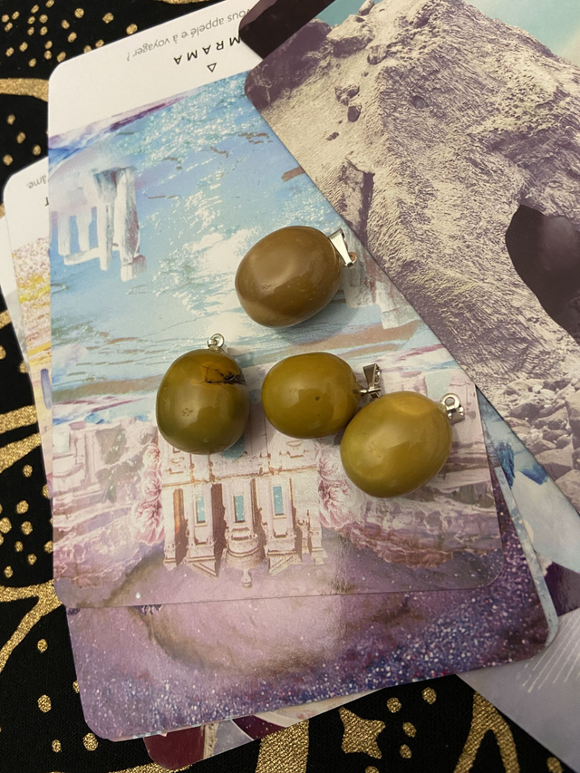 Pendentif Jaspe Jaune - Prévention aux montées de stress