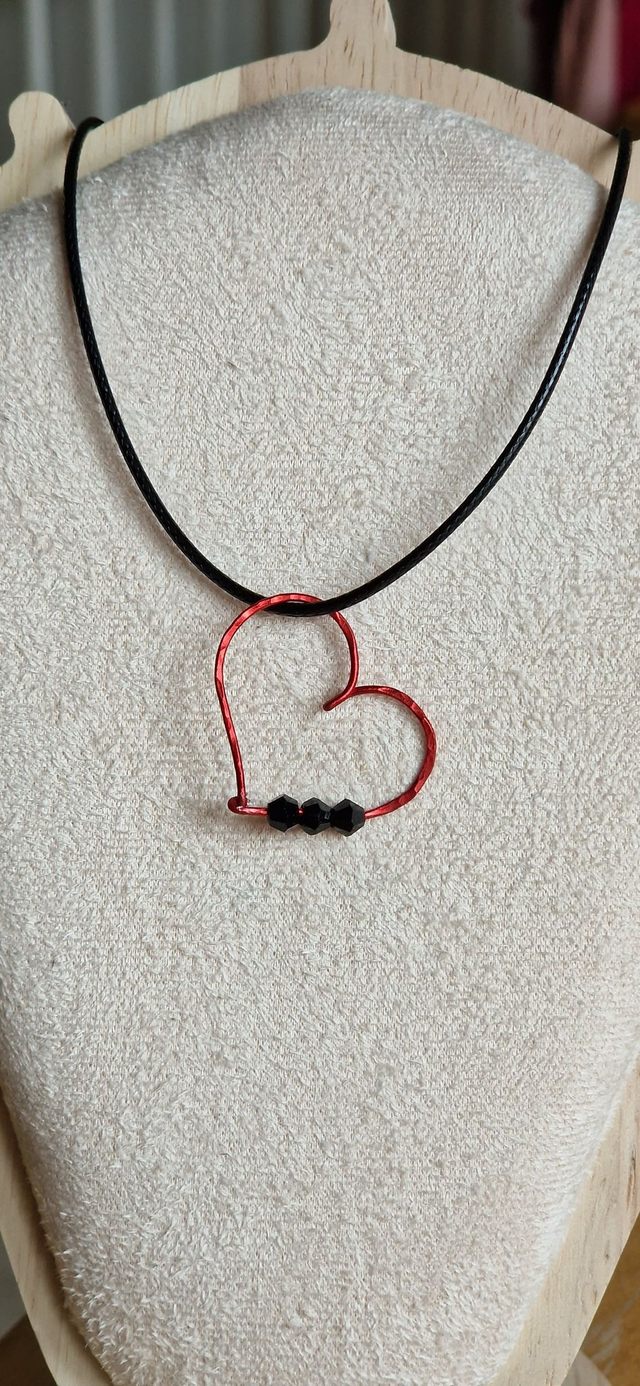 Kette mit rotem Herz     Anhänger