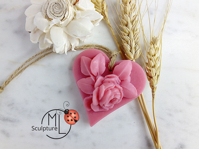 Suspension de cire parfumée &quot;CŒUR &amp; ROSE&quot;