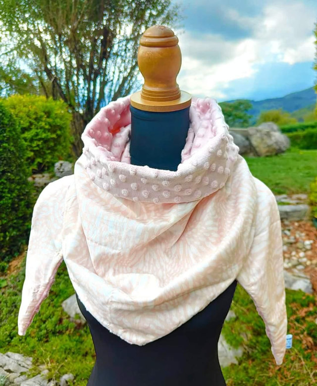 Chèche chaude rose poudré 