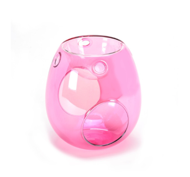 (Pre-order) Handblown Glass Wax Melt Tealight Burner (Pink Pearl) 
