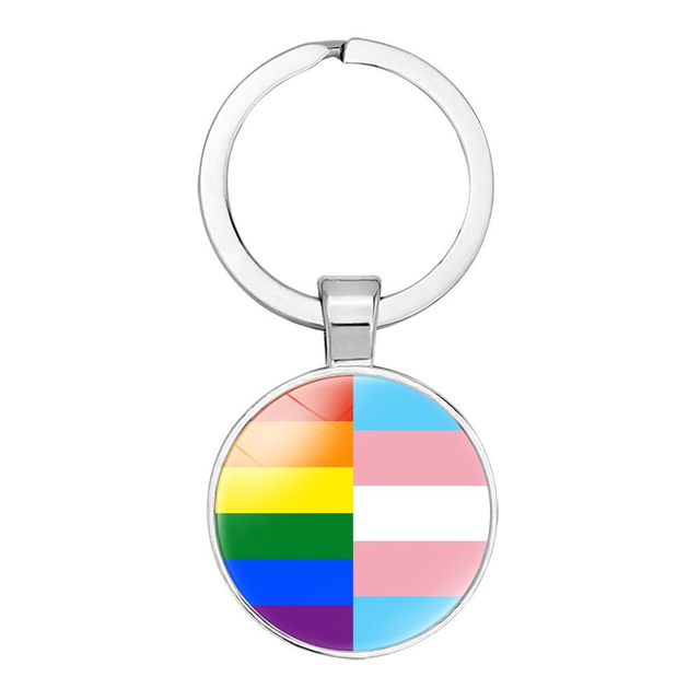 Pride Keyring With Transgender Stripes Too