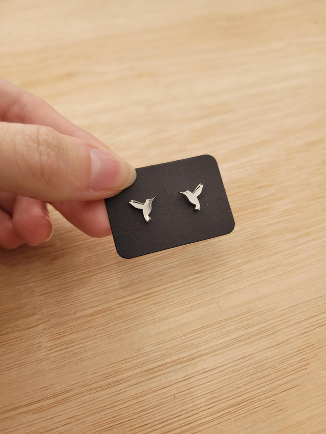 Stainless steel Hummingbird stud earrings - SL-012