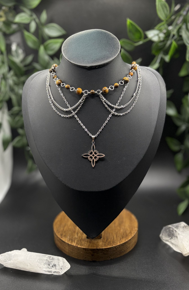 Collier Lórien - Oeil de tigre