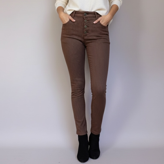 Jean Place du Jour Bordeaux à Rayures - Coupe Slim &amp; Confort