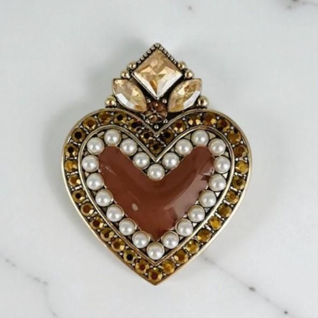 Clip ex voto Coeur Sacré Doré