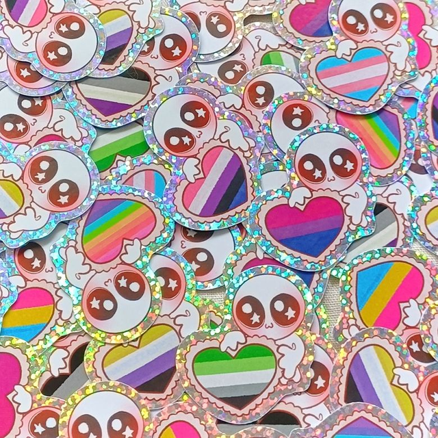 pride guys - holo glitter sticker